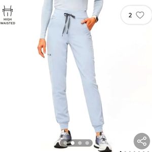 FIGS Zamora Jogger Scrubs Bottoms Size S/P Dusty Blue Limited Edition